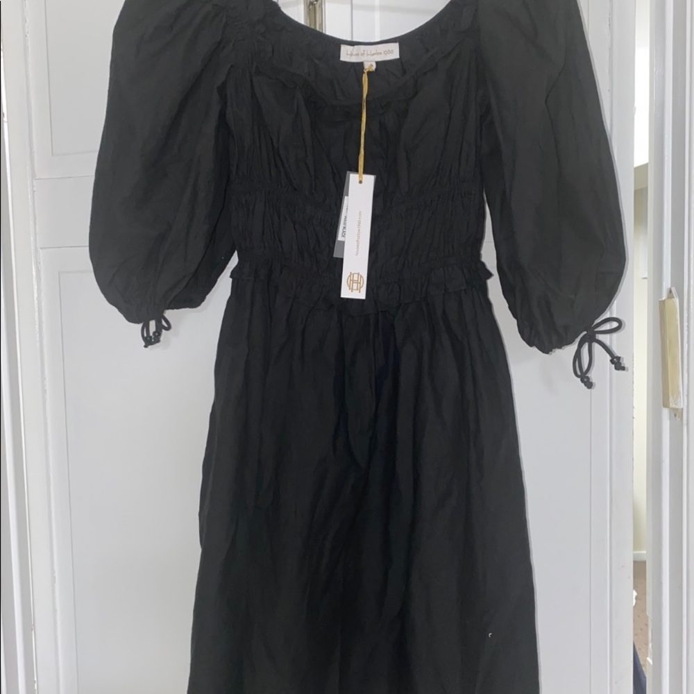 House of Harlow 1960 mini dress with puff sleeves